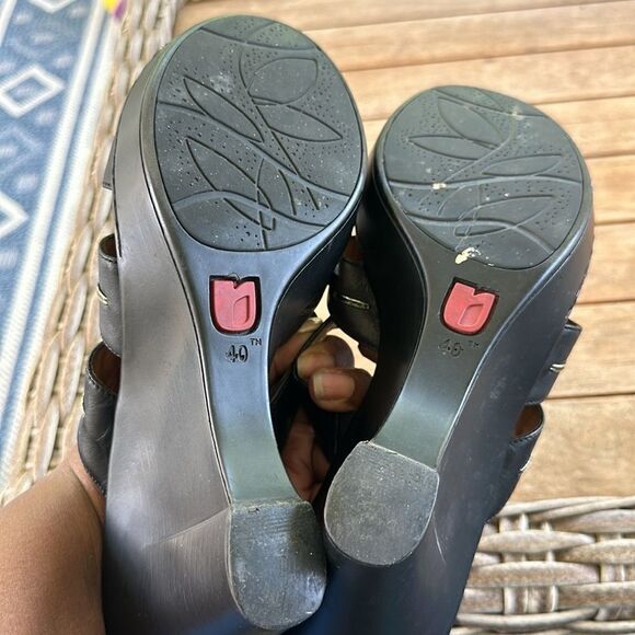 Umberto Raffini Slide Wedge Leather Sandals 40=9 - Picture 7 of 8